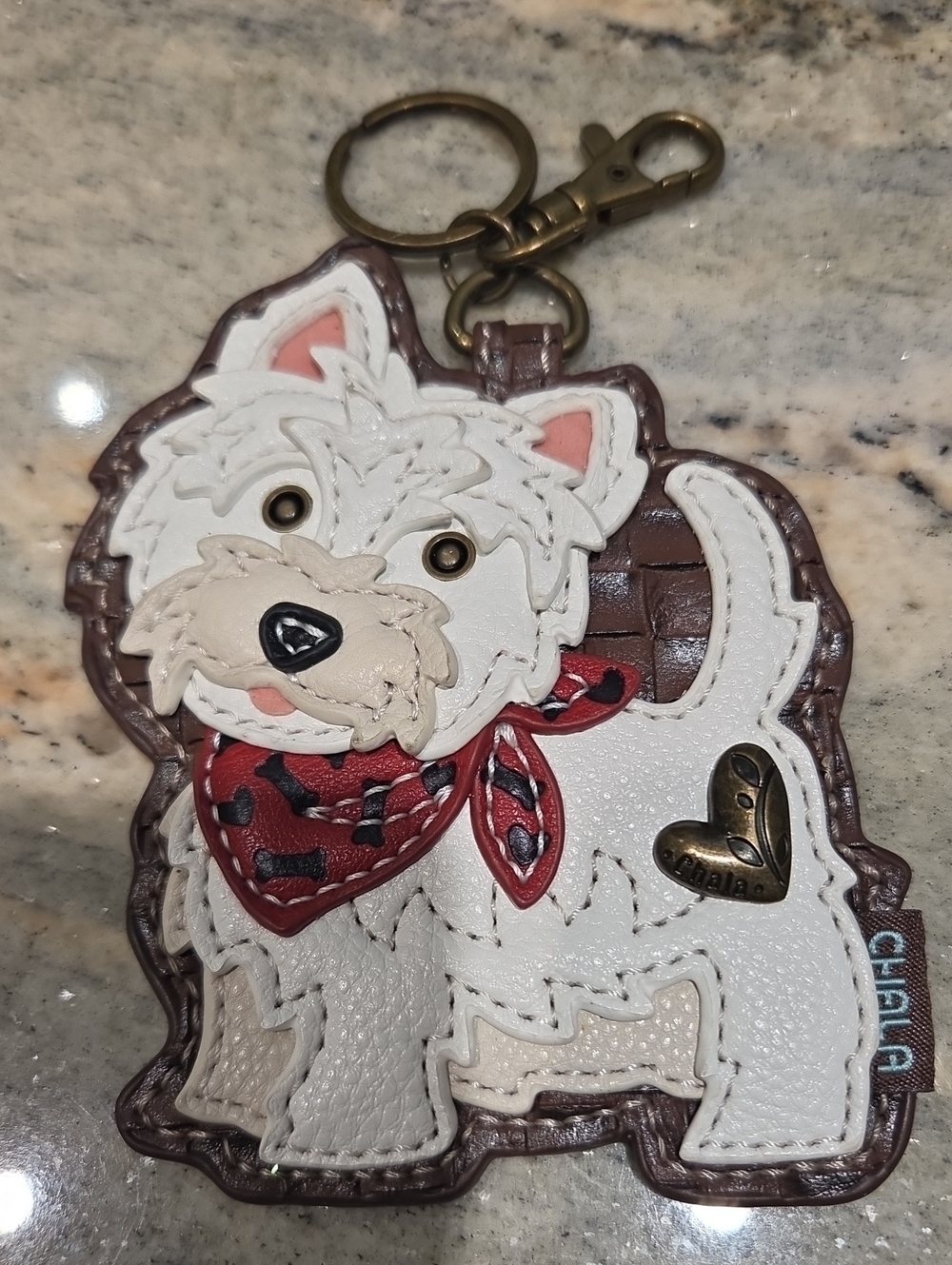 Chala Westie Keychain/Coinpurse and bonus Chala Sunflower Charm